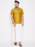 Men's Mustard Silk Blend Ethnic Shirt